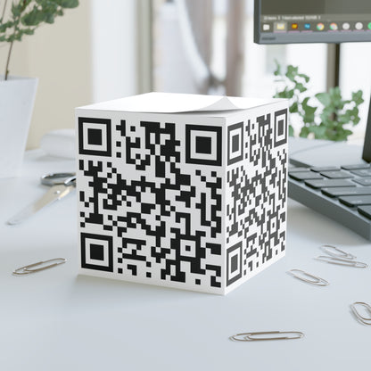 QR Code Note Cube  Sticky Note Block for Quick Links & Reminders