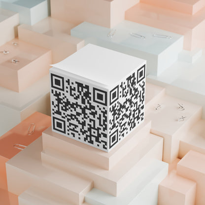QR Code Note Cube  Sticky Note Block for Quick Links & Reminders