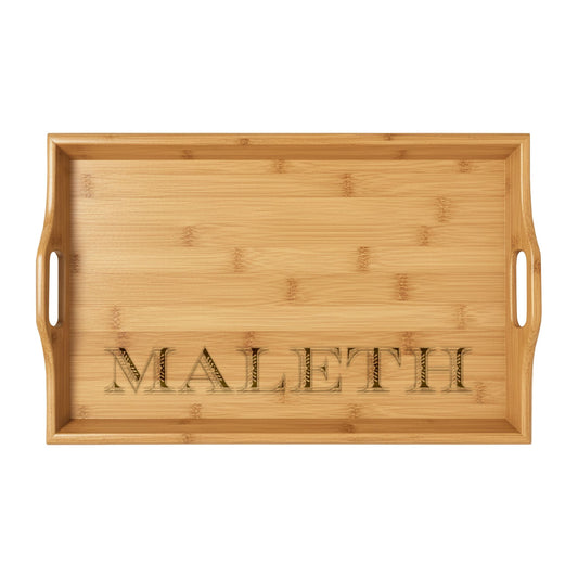 Engraved Bamboo Serving Tray